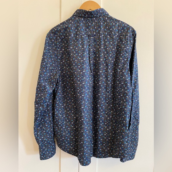 Ricky Singh dark blue with tiny flowers 100% cotton men’s size 44 USA XL - Picture 7 of 9